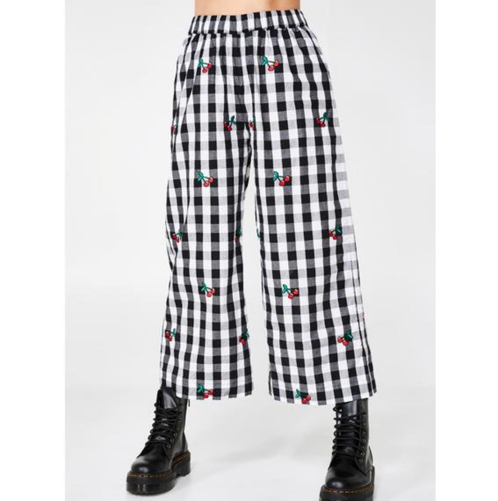 NWT Lazy Oaf Cherry Baby Trouser wide leg